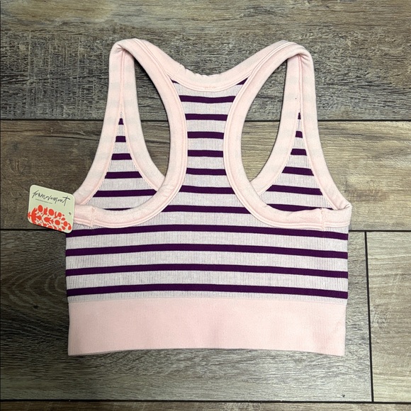 NWT FP Movement Go To Striped Sports Bra M/L Pink Purple - Picture 6 of 7